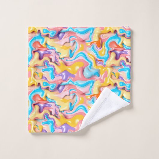 Pastel Plastic Fluid Abstract Bad Handdoek (Wasdoekje)