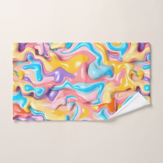 Pastel Plastic Fluid Abstract Bad Handdoek (Handdoek)