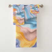 Pastel Plastic Fluid Abstract Bad Handdoek (Insitu)