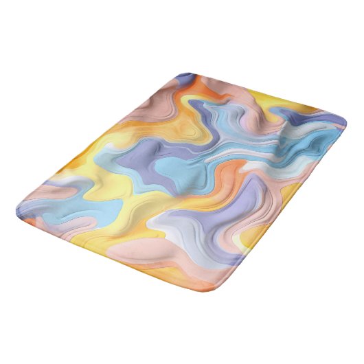 Pastel Plastic Fluid Abstract Badmat (Gekanteld)