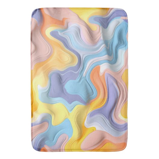 Pastel Plastic Fluid Abstract Badmat (Voorkant Verticaal)