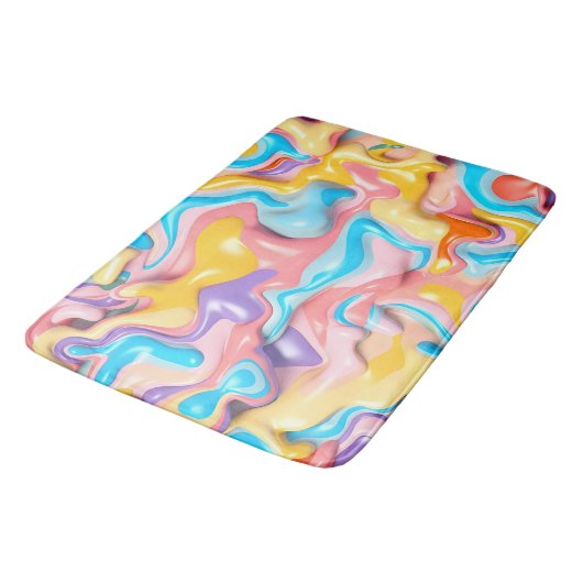 Pastel Plastic Fluid Abstract Badmat (Gekanteld)