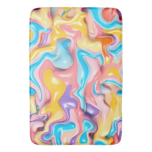 Pastel Plastic Fluid Abstract Badmat (Voorkant Verticaal)