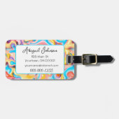 Pastel Plastic Fluid Abstract Bagagelabel (Voorkant horizontaal)