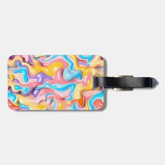Pastel Plastic Fluid Abstract Bagagelabel (Achterkant horizontaal)