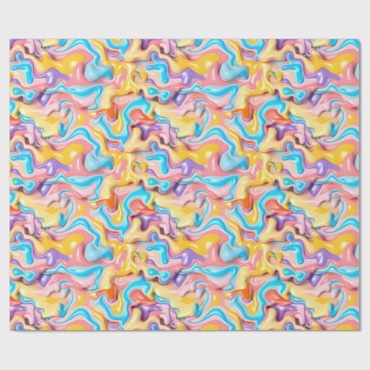 Pastel Plastic Fluid Abstract Cadeaupapier (Vlak)