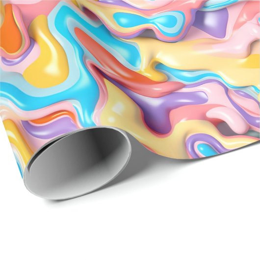 Pastel Plastic Fluid Abstract Cadeaupapier (Rol Hoek)