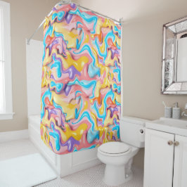 Pastel Plastic Fluid Abstract Douchegordijn
