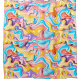 Pastel Plastic Fluid Abstract Douchegordijn
