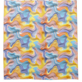 Pastel Plastic Fluid Abstract Douchegordijn