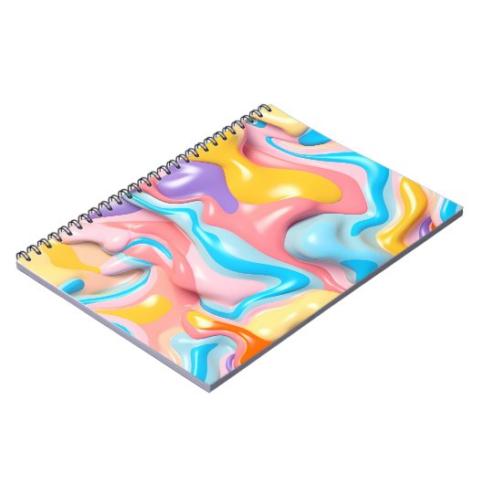 Pastel Plastic Fluid Abstract Notitieboek (Linkerzijde)