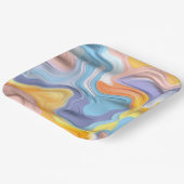 Pastel Plastic Fluid Abstract Papieren Bordje (Gebogen)