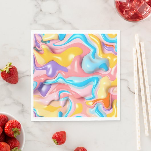 Pastel Plastic Fluid Abstract Servet (Insitu)