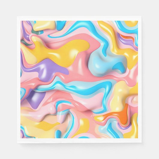 Pastel Plastic Fluid Abstract Servet (Voorkant)