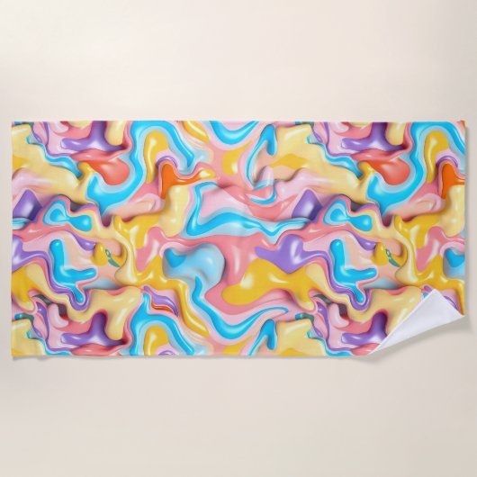 Pastel Plastic Fluid Abstract Strandlaken (Voorkant)