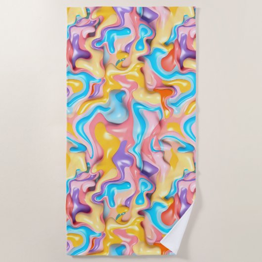 Pastel Plastic Fluid Abstract Strandlaken (Voorkant)