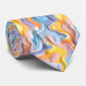 Pastel Plastic Fluid Abstract Stropdas (Opgerold)