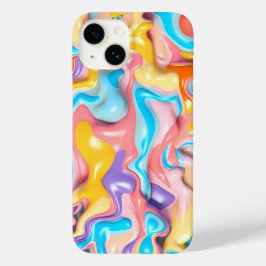 Pastel Plastic Vloeibare Abstract Case-Mate iPhone 14 Hoesje