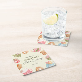 Pastel Playful Christmas Cookie Exchange Party Kartonnen Onderzetters