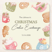 Pastel Playful Christmas Cookie Exchange Party Kartonnen Onderzetters (Voorkant)