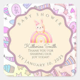 PASTEL Playful Icons Personal Touches babyshower Vierkante Sticker