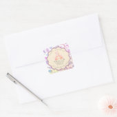 PASTEL Playful Icons Personal Touches babyshower Vierkante Sticker (Envelop)