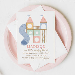 Pastel Playground Party in het Park Girl Verjaarda Kaart