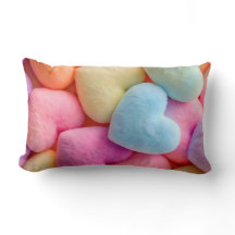Pastel Pluche Hearts Sierkussen