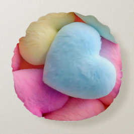 Pastel Pluche Hearts Sierkussen Rond Kussen