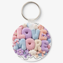 Pastel Pluche "MEER LIEFDE" 3D-sleutelhanger