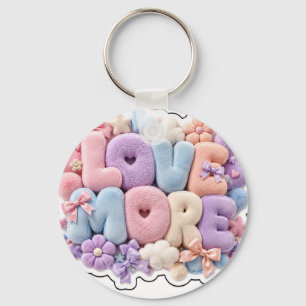 Pastel Pluche "MEER LIEFDE" 3D-sleutelhanger Sleutelhanger
