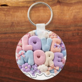 Pastel Pluche "MEER LIEFDE" 3D-sleutelhanger Sleutelhanger (Voorkant)