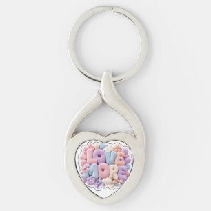 Pastel Pluche "MINDER LIEFDE" 3D Sleutelhanger