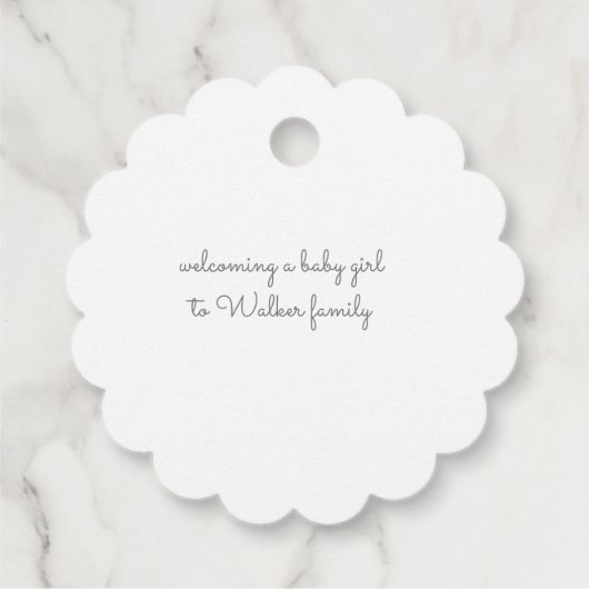 Pastel pluche speelgoed Baby shower Het is een mei Bedankjes Labels (Achterkant)