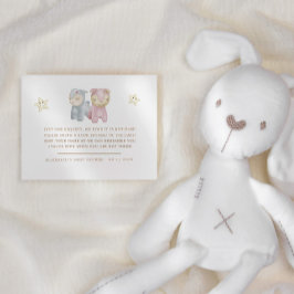 Pastel Pluche Speelgoed Baby shower Informatiekaartje