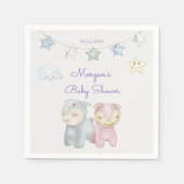 Pastel Pluche Speelgoed Baby shower Monogram Servet (Voorkant)