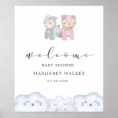 Pastel Pluche Speelgoed Gepersonaliseerd Baby show Poster (Voorkant)