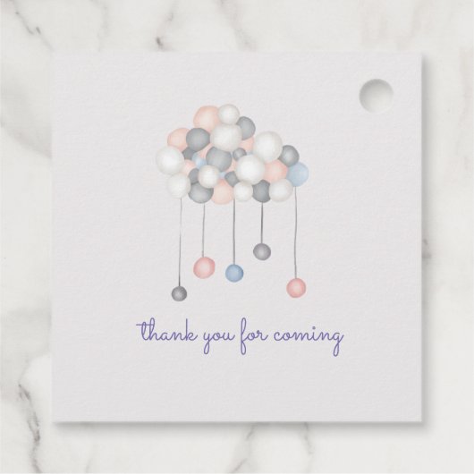 Pastel pluche Speelgoed gepersonaliseerd monogram  Bedankjes Labels (Achterkant)