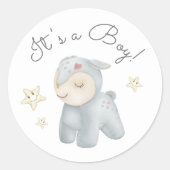 Pastel pluche speelgoed Het is een jongen Ronde Sticker (Voorkant)