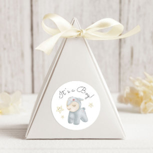 Pastel pluche speelgoed Het is een jongen Ronde Sticker