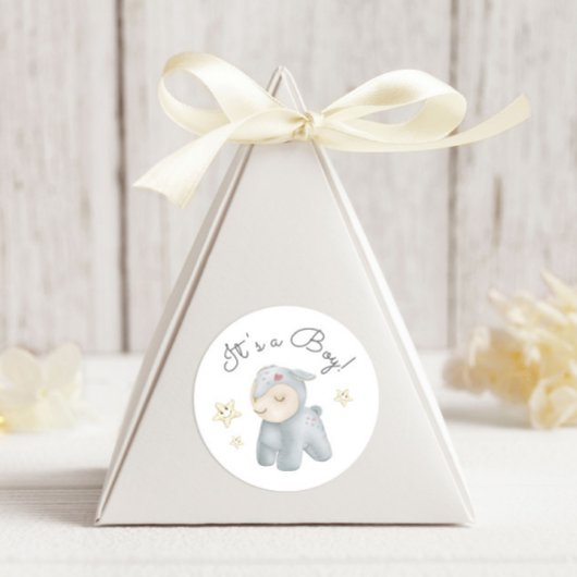 Pastel pluche speelgoed Het is een jongen Ronde Sticker