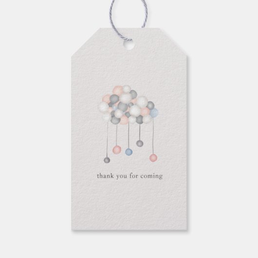 Pastel Pluche Speelgoed Schattige Baby shower Mono Cadeaulabel (Achterkant)
