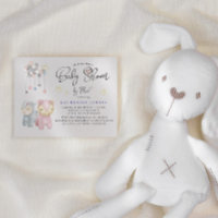 Pastel Pluche Speelgoed Virtual Baby shower Uitnod