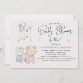 Pastel Pluche Speelgoed Virtual Baby shower Uitnod (Voorkant)