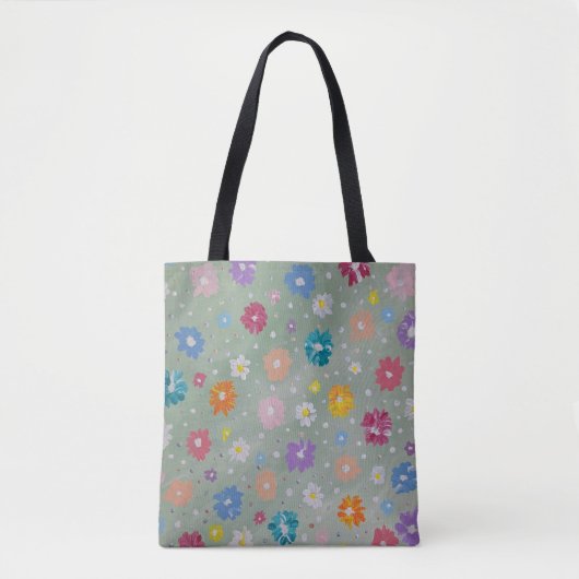 Pastel Poise Floral Canvas tas (Voorkant)