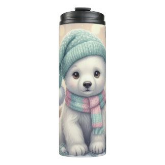 Pastel Polar Bear Christmas Pattern Thermosbeker