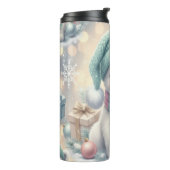 Pastel Polar Bear Christmas Pattern Thermosbeker (Gedraaid links)