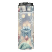 Pastel Polar Bear Christmas Pattern Thermosbeker (Achterkant)