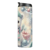 Pastel Polar Bear Christmas Pattern Thermosbeker (Geroteerd rechts)