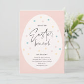 Pastel Polk a Dot Easter Brunch en Egg Hunt Kaart (Staand voorkant)